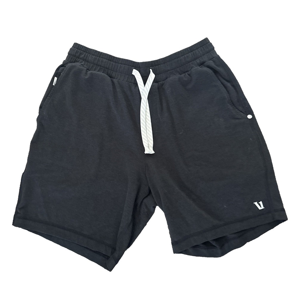 Vuori Ponto Performance Shorts Men Small 6" Black Drawstring Stretch Zip Pocket